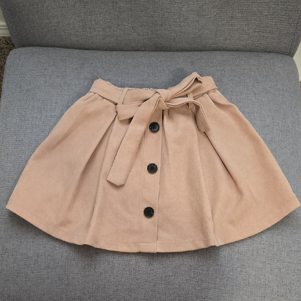 Toddler Girl's Tan Buttoned Skirt